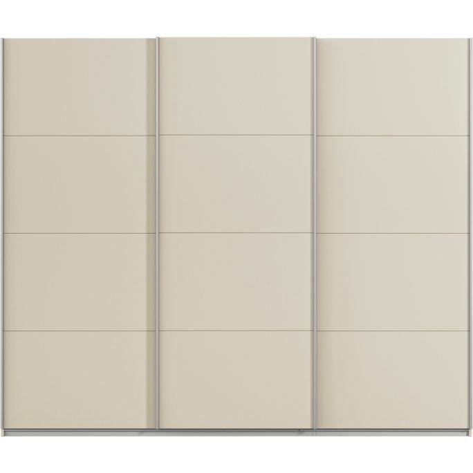Kledingkast Kick 271 x 229 cm Champagne met aluminiumkleur greeplijst