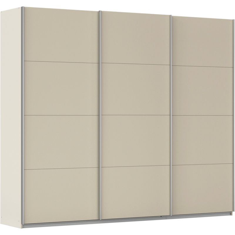 Kledingkast Kick 271 x 229 cm Champagne met aluminiumkleur greeplijst