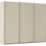 Kledingkast Kick 271 x 229 cm Champagne met aluminiumkleur greeplijst
