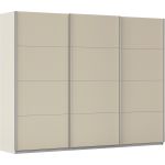 Kledingkast Kick 271 x 210 cm Champagne met aluminiumkleur greeplijst