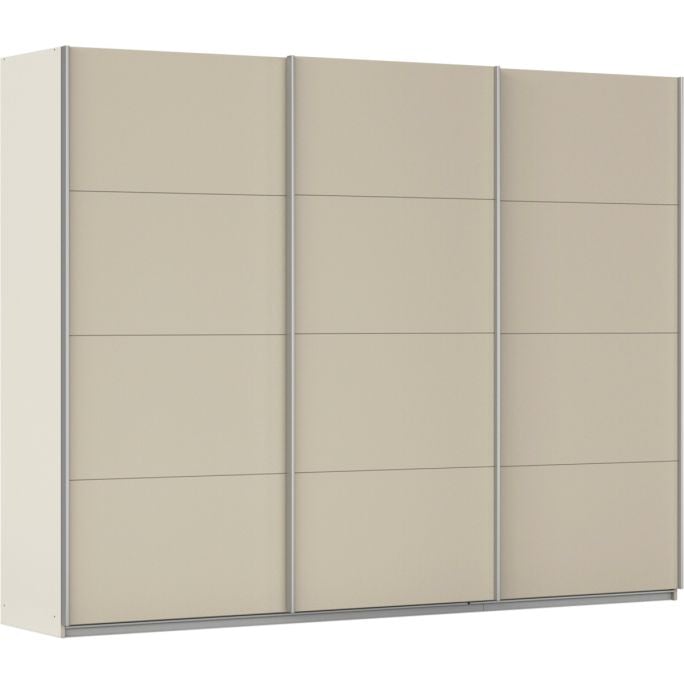 Kledingkast Kick 271 x 210 cm Champagne met aluminiumkleur greeplijst