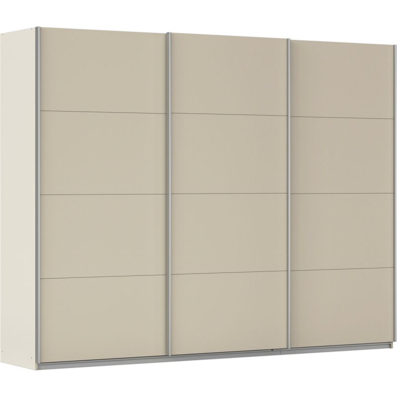 Kledingkast Kick 271 x 210 cm Champagne met aluminiumkleur greeplijst
