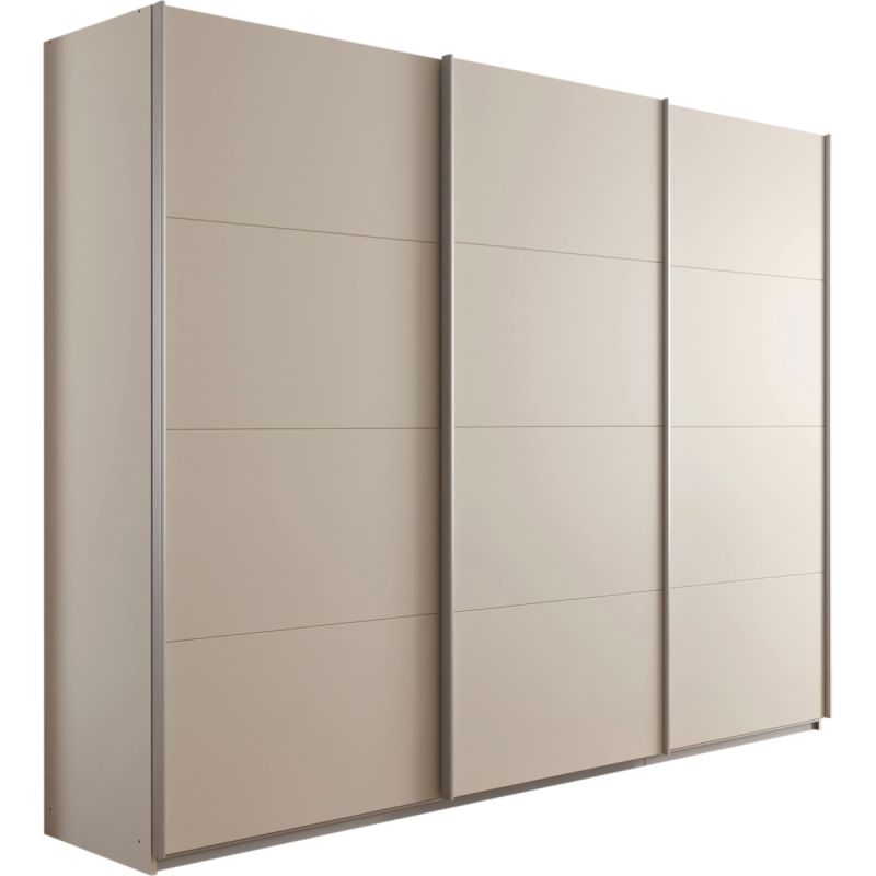 Kledingkast Kick 271 x 210 cm Champagne met aluminiumkleur greeplijst