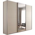 Kledingkast Kick 271 x 229 cm Champagne met 1 spiegeldeur en aluminiumkleur greeplijst
