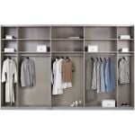 Kledingkast Kick 360 x 229 cm Champagne met aluminiumkleur greeplijst