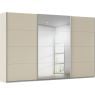 Kledingkast Kick 360 x 229 cm Champagne met 1 spiegeldeur en aluminiumkleur greeplijst