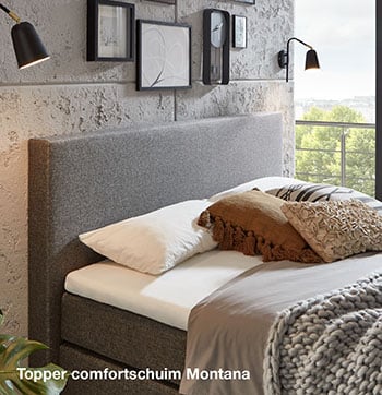 Topper van comfortschuim op boxspring Montana bij budget home store