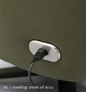 Voeding van NLwoont relaxfauteuil op snoer of accu