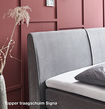 Topper van traagschuim op boxspring Signa bij budget home store