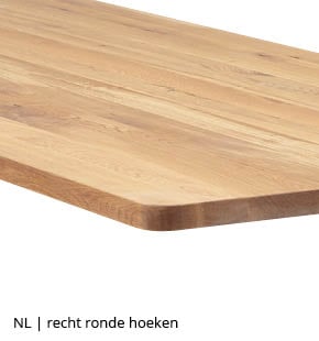 rechthoekige tafel met rechte rand en ronde hoeken hoeken bij NLwoont