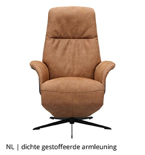 NLwoont relaxfauteuil met dichte gestoffeerde armleuning