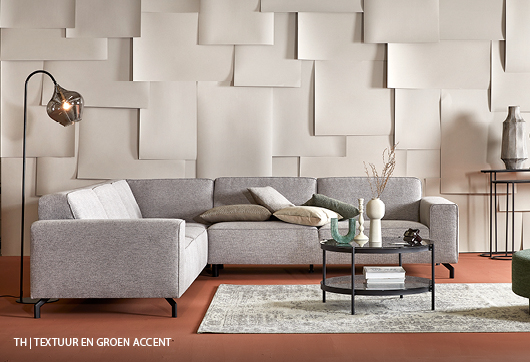 Textuur en groen accent in new neutrals interieur trendhopper 