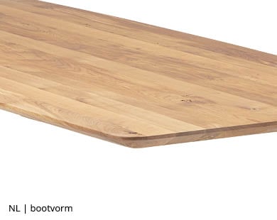 rechthoekige tafel met bootvorm rand bij NLwoont