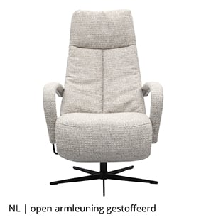 NLwoont relaxfauteuil met open armleuning gestoffeerd