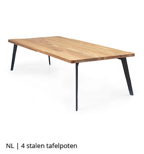 4 stalen tafelpoten voor houten tafel bij NLwoont