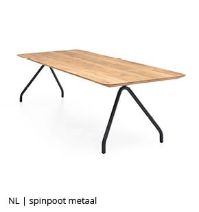 Zwart metalen spinpoot tafelpoten voor houten tafel bij NLwoont 