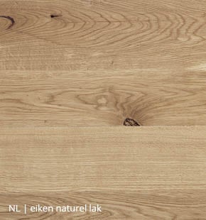 Eiken blad met naturel lak voor NLwoont tafel op maat