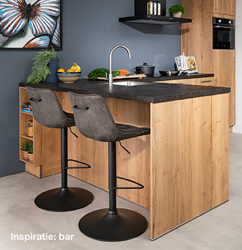 inspiratie keuken met bar bij Budget Home Store