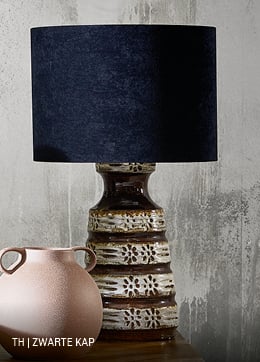 Trendhopper vintage lamp met lampenkap in zwart