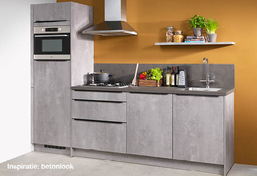 inspiratie betonlook keuken bij Budget Home Store