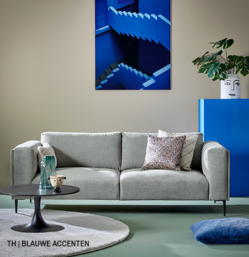 Accentkleur blauw in decoratie van Trendhopper