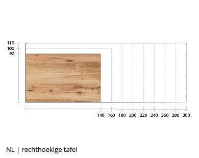 NLwoont rechthoekige tafel op maat