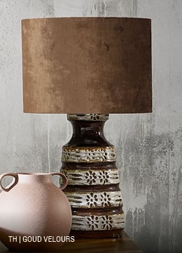 Trendhopper vintage lamp met lampenkap in goud velours