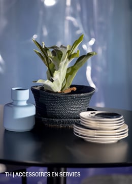 Bloempot kunstplant, servies en tafel van Trendhopper #accessoires #servies